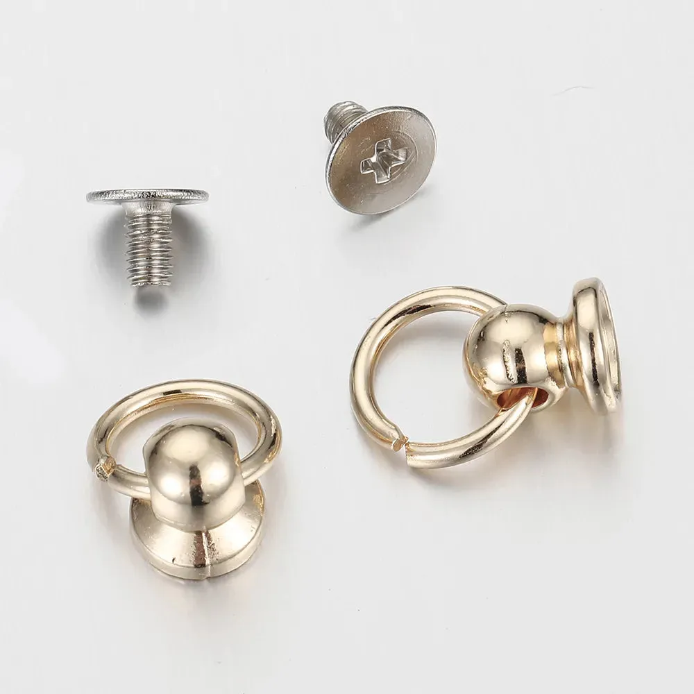 Metal Ball O Ring Leather Craft Phone Case