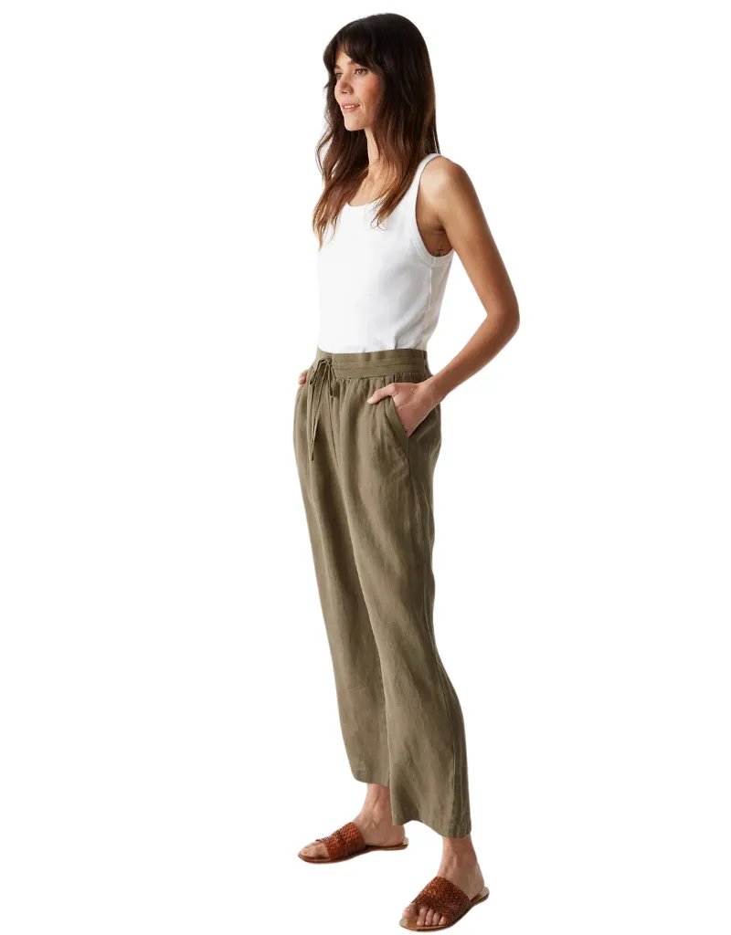 Michael Stars Nolan Pull On Linen Pant in Camo