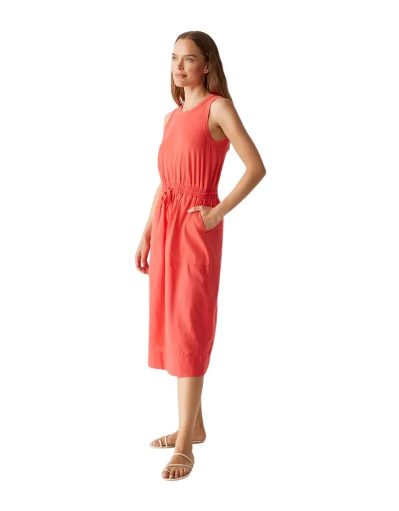 Michael Stars Wilhelmina Mixed Fabric Midi Dress in Spritz