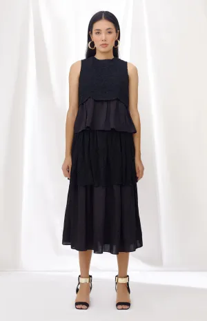 Midnight Peplum Top And Skirt Set