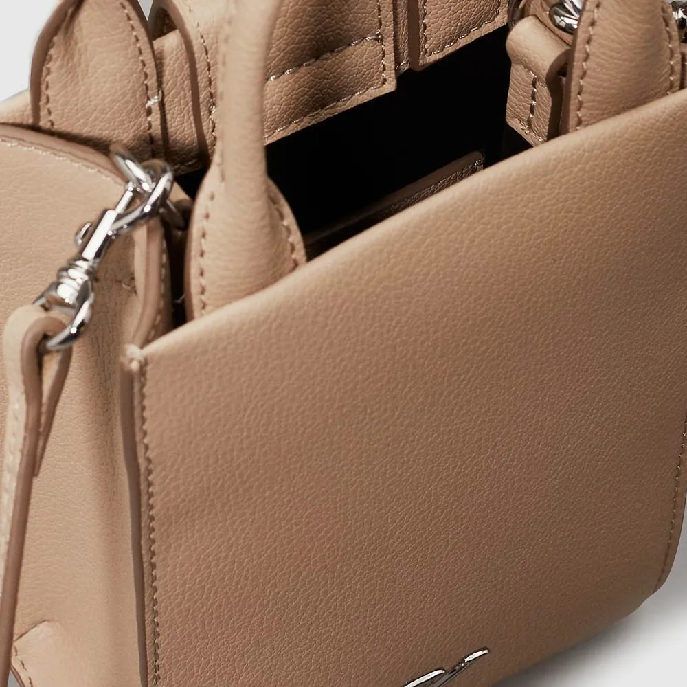 Minimal Monogram Tote Bag - Beige