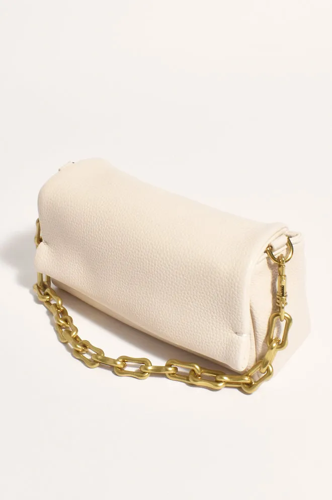 Minnie Foldover Chain Handbag - Cream