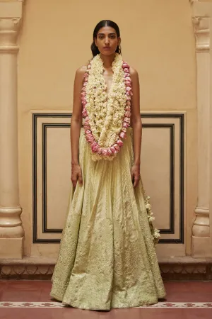 Mint Lehenga Paired With Blouse & Dupatta