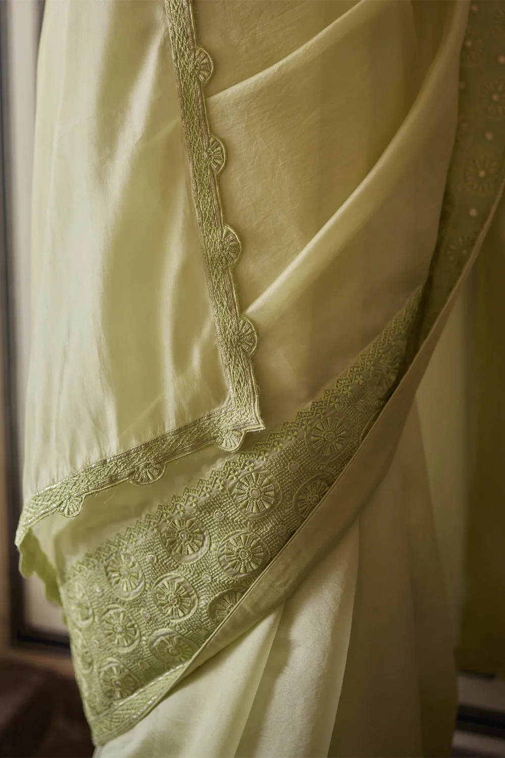 Mint Saree Paired With Blouse