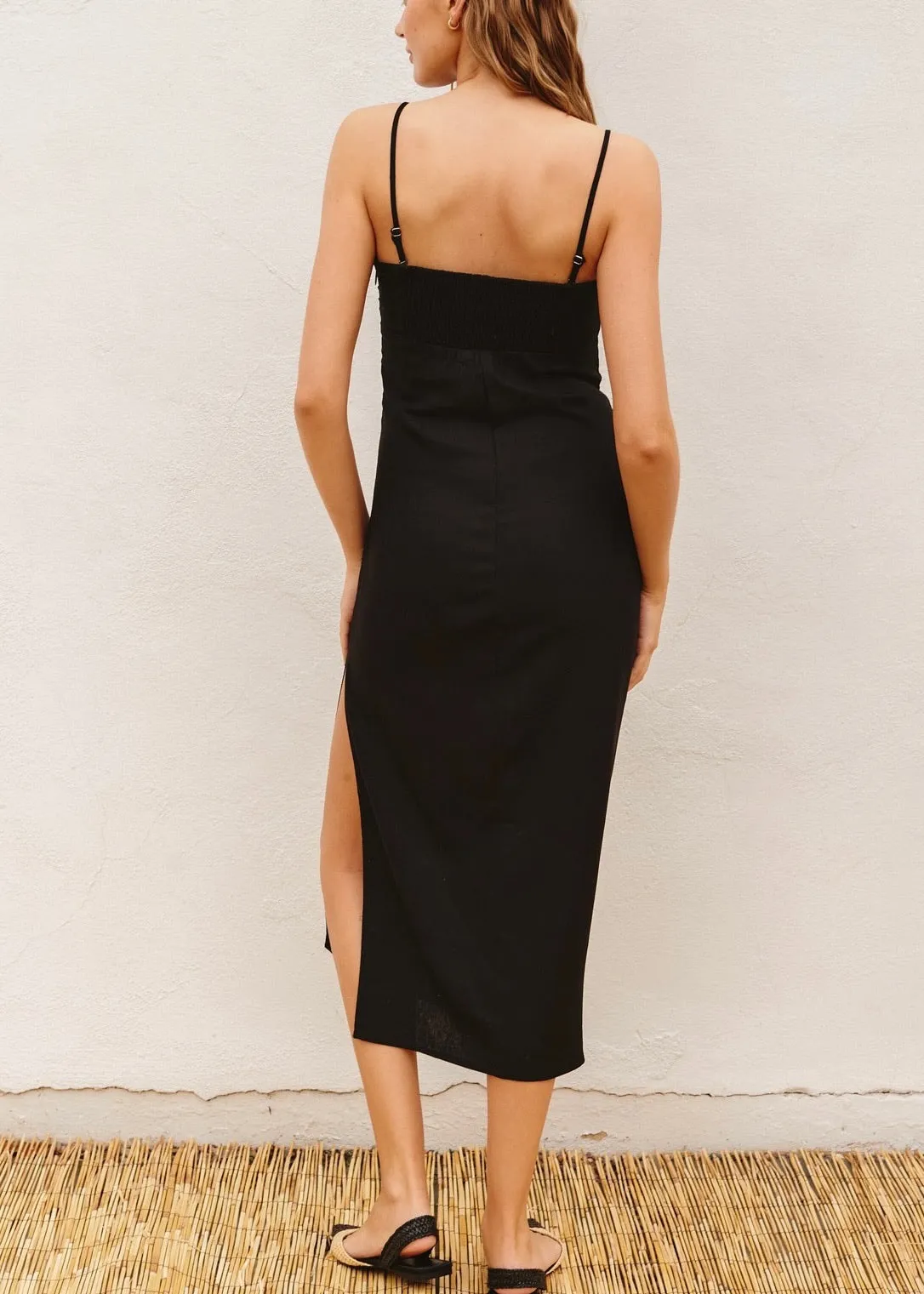 Moonlight Ruched Side Slit Dress