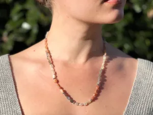 Moonstone Necklace with Silver Accents