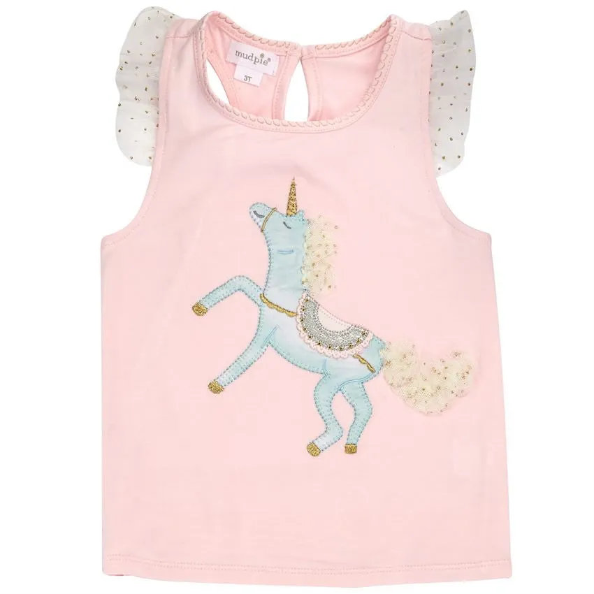 Mud Pie Unicorn Skirted Short Set