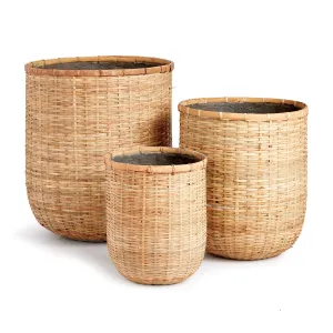 NAPA Home & Garden, WOVENSHIRE CYLINDER POTS, SET OF 3,N3AC01