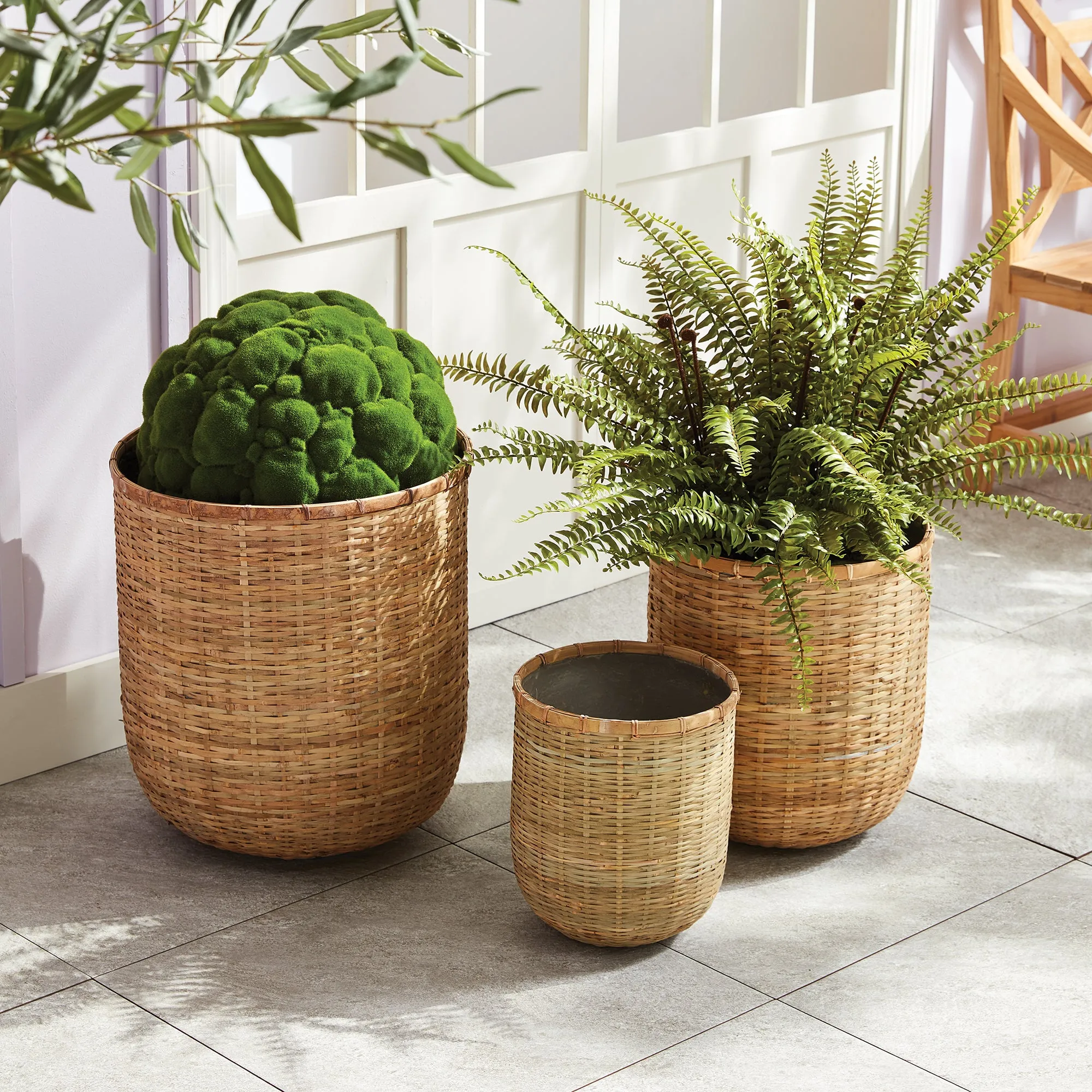 NAPA Home & Garden, WOVENSHIRE CYLINDER POTS, SET OF 3,N3AC01