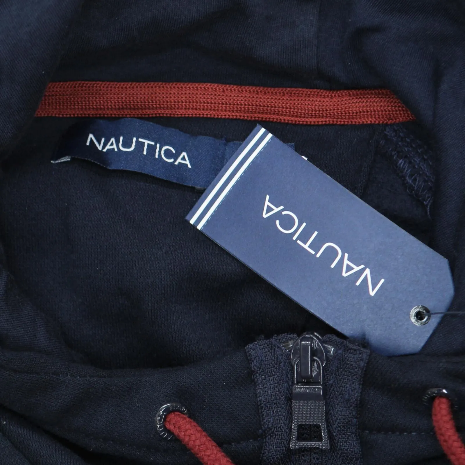 Nautica Men's Mixed-Media 1/4-Zip Hooded Hoodie