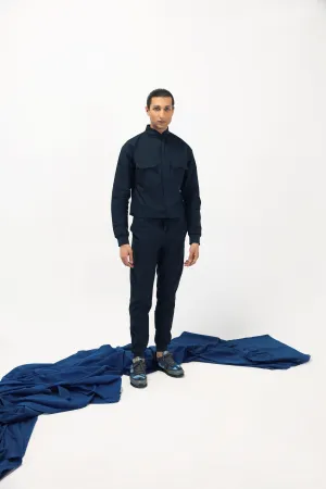 Navy Blue Irish Linen Jumpsuit