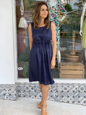 Navy Linen Dress