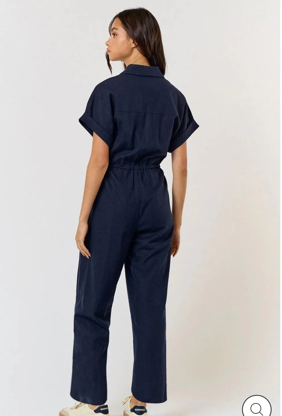 Navy Linen Jumpsuit