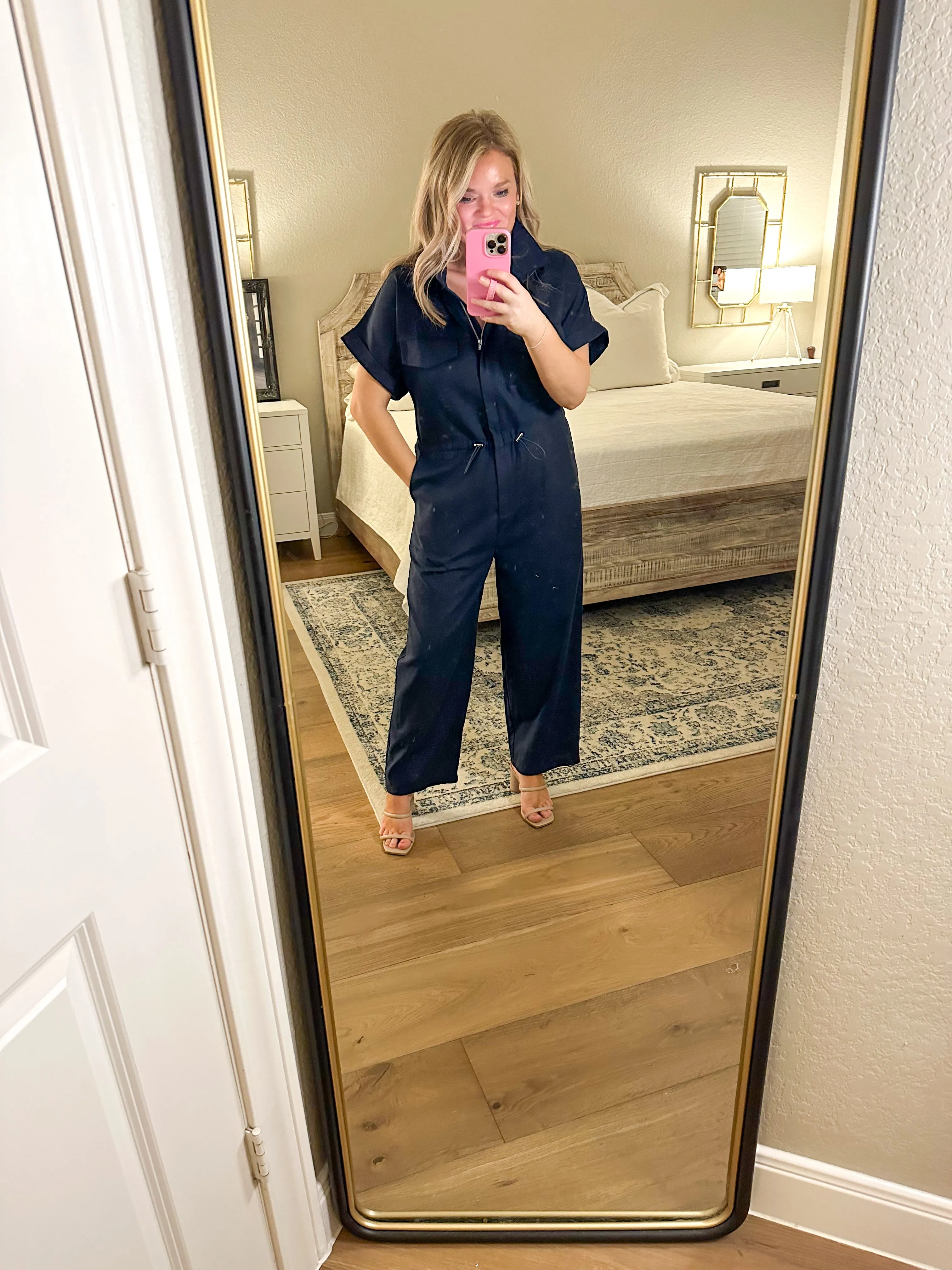 Navy Linen Jumpsuit