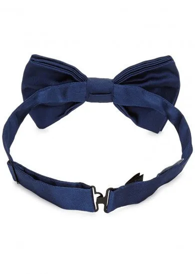 Navy Silk Bow Tie
