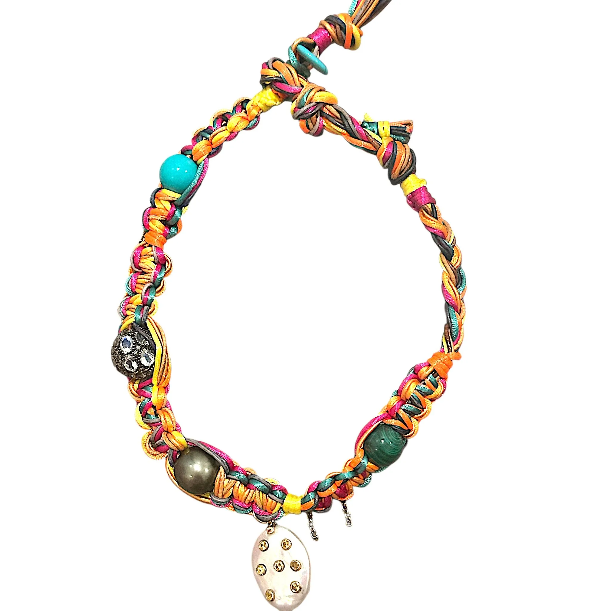 NEON MEXICAN DIAMOND DELUXE YELLOW SAPPHIRE ROCKER CHOKER