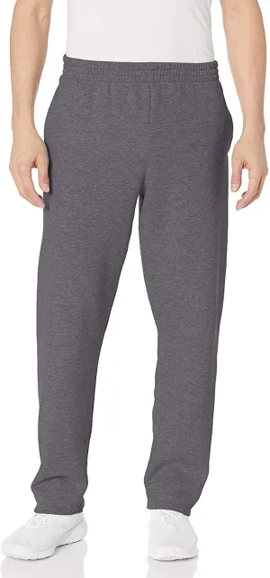 New Fruit Of The Loom Men's Sofspun Open Bottom Sweatpants with pockets in Grey, Sz M!