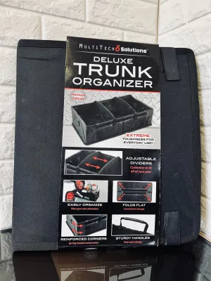 New MultiTech Solutions DELUXE COLLAPSIBLE TRUNK ORGANIZER, BLACK!