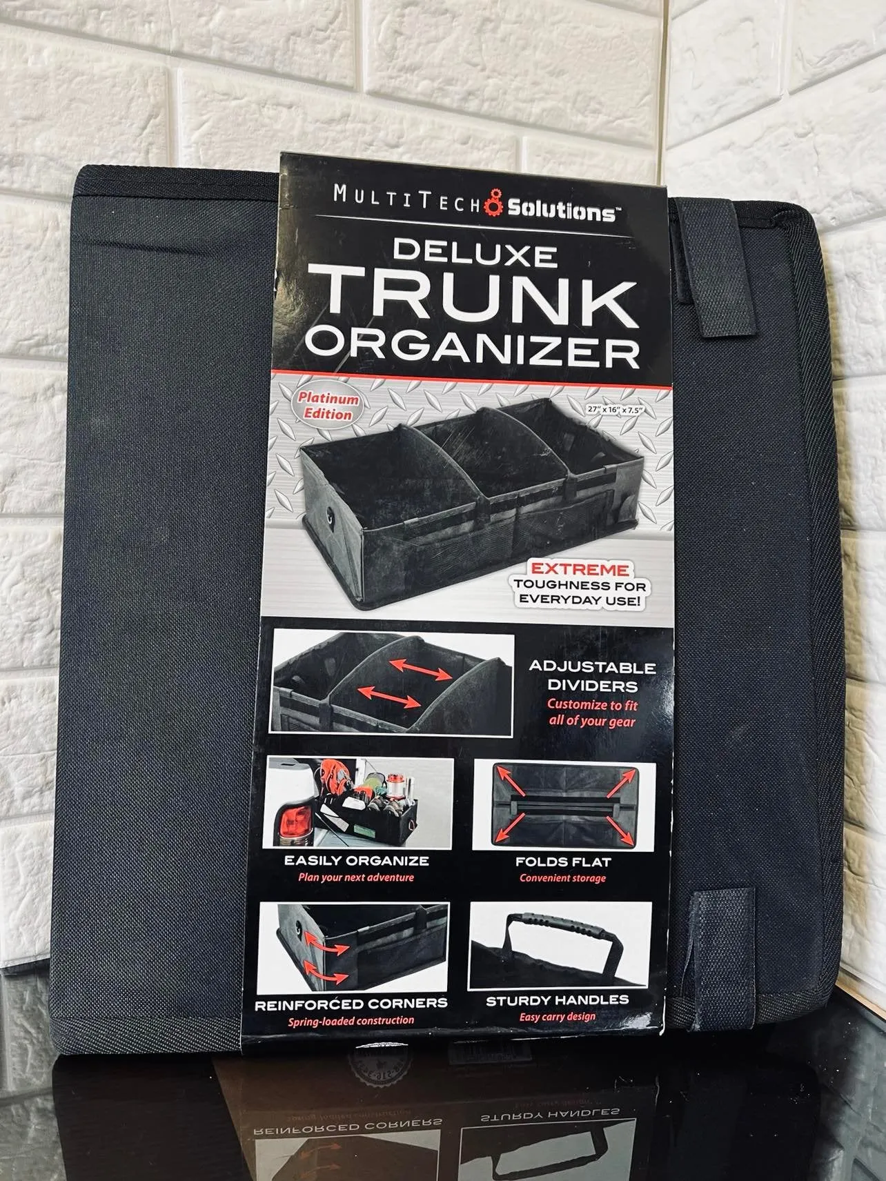 New MultiTech Solutions DELUXE COLLAPSIBLE TRUNK ORGANIZER, BLACK!