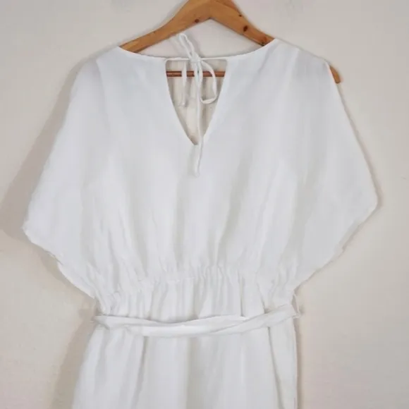NEW Tommy Bahama St. Lucia Split-Shoulder Coverup Dress White Linen XS