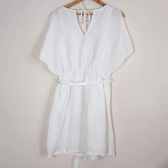 NEW Tommy Bahama St. Lucia Split-Shoulder Coverup Dress White Linen XS