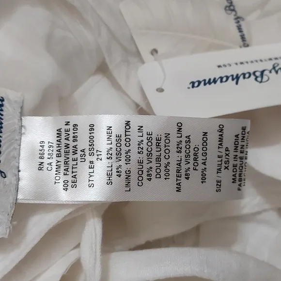 NEW Tommy Bahama St. Lucia Split-Shoulder Coverup Dress White Linen XS