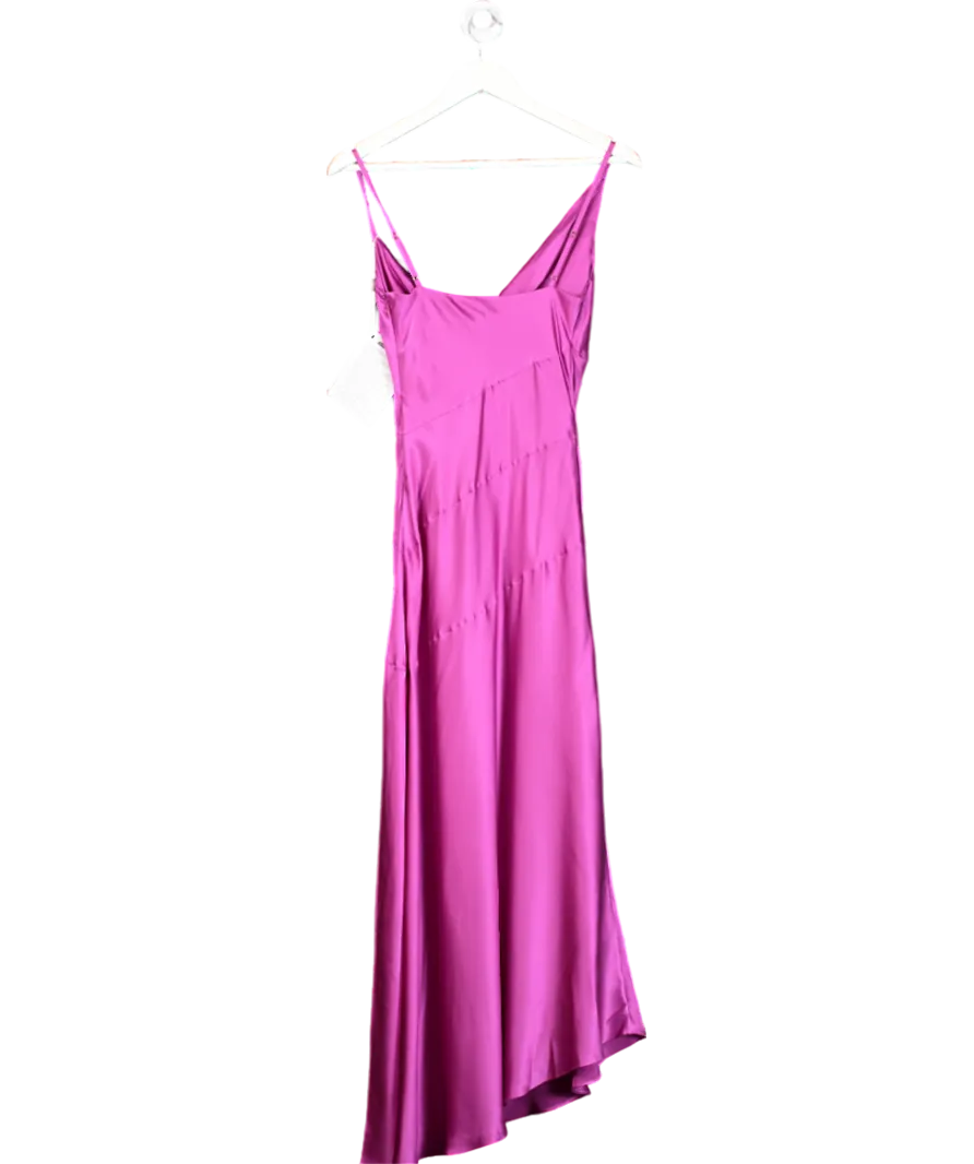 Nicholas Purple Lark Asymmetic Cowl Neck Midi Dress UK 4