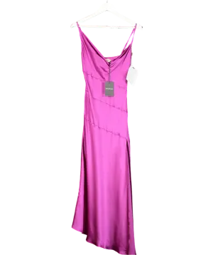 Nicholas Purple Lark Asymmetic Cowl Neck Midi Dress UK 4