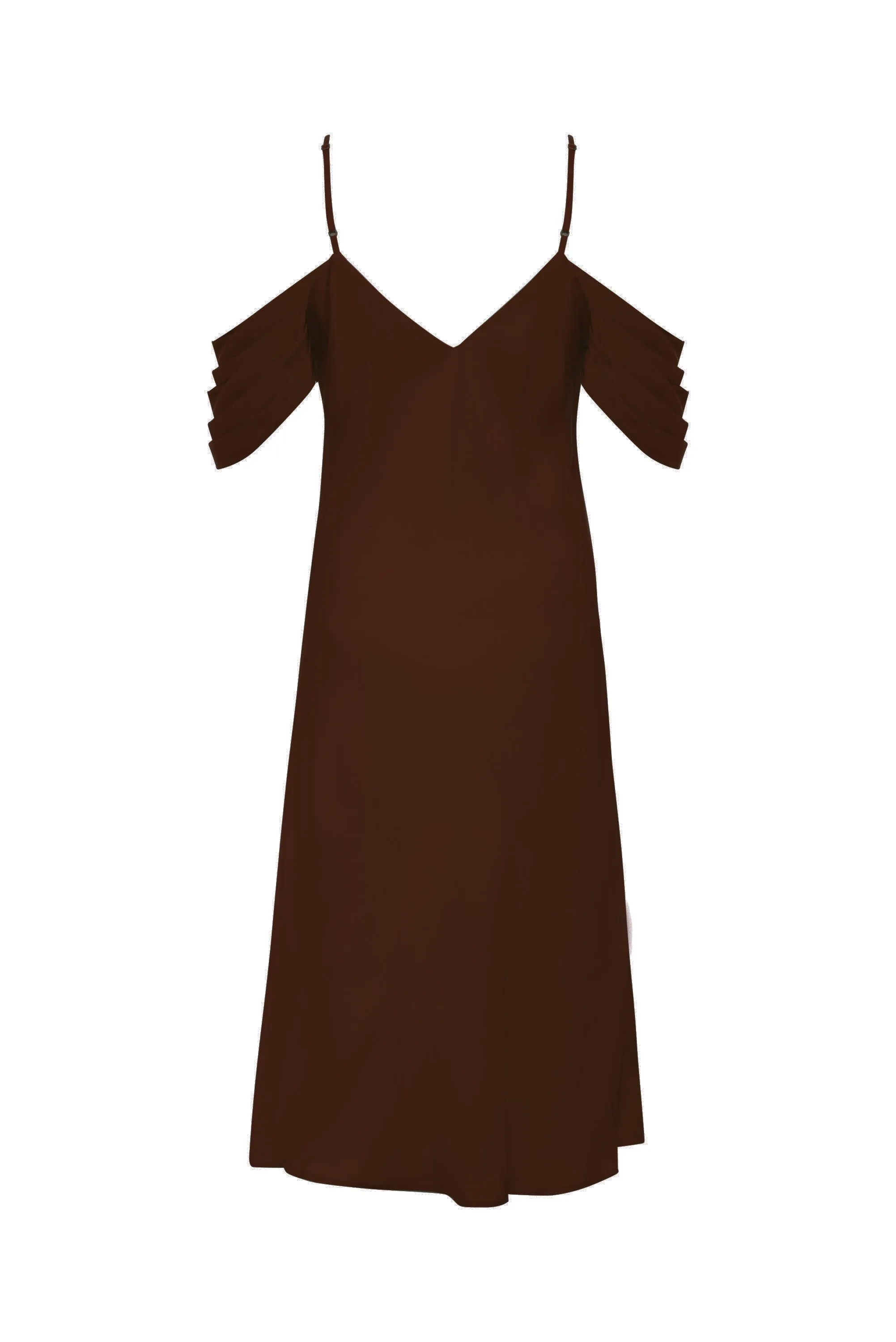 Noa Mid Length Slip Dress Dark Chocolate