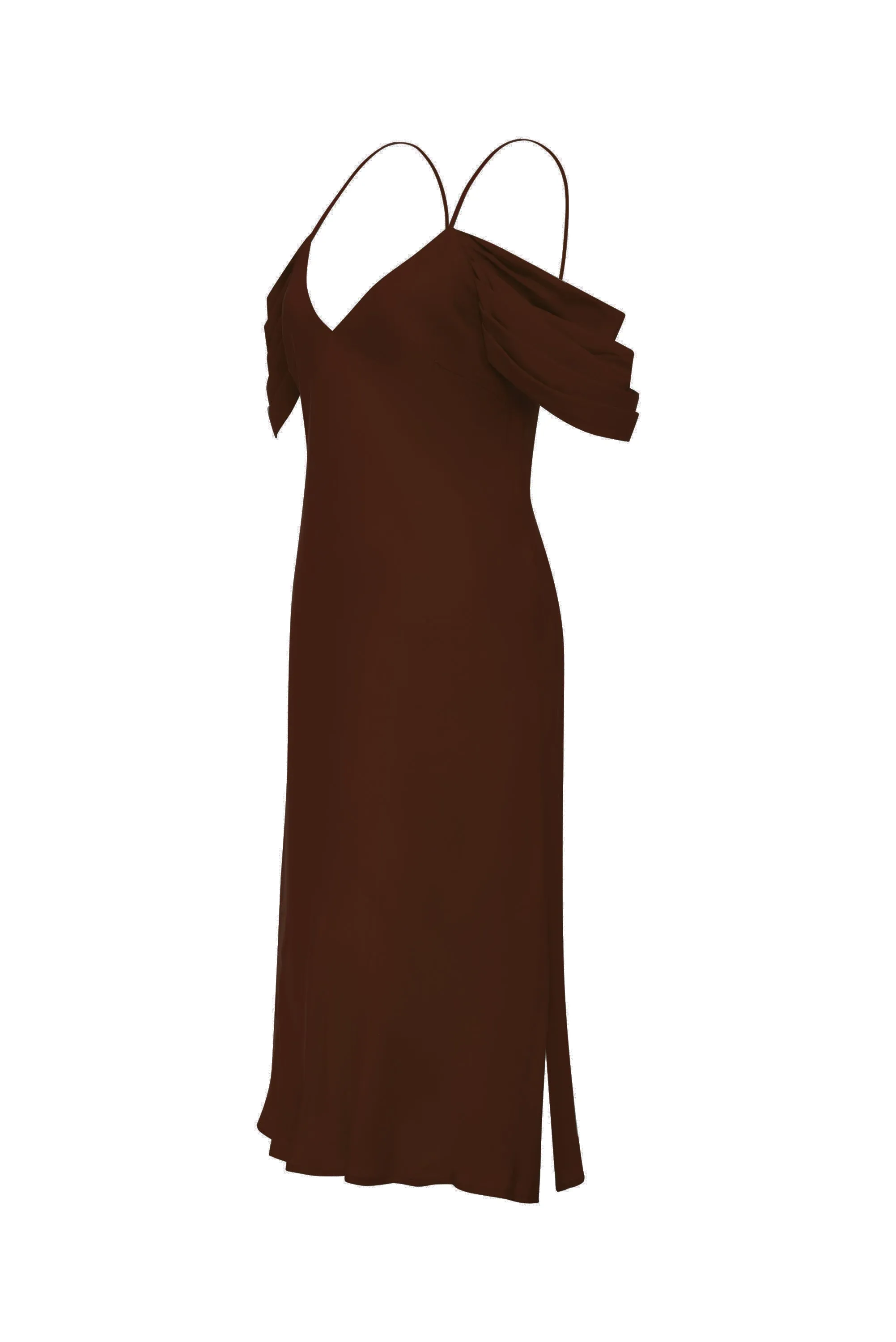 Noa Mid Length Slip Dress Dark Chocolate