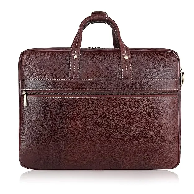 NOBILITY Leather Laptop Bag for Men I Fits Upto 15.6 Inch Laptop/MacBook I Padded Laptop Compartment I Carry Handles with Adjustable Strap I DIMENSION : L-16 inch W-4 inch H-12 inch