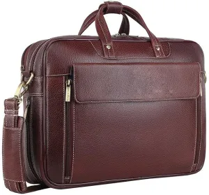 NOBILITY Leather Laptop Bag for Men I Fits Upto 15.6 Inch Laptop/MacBook I Padded Laptop Compartment I Carry Handles with Adjustable Strap I DIMENSION : L-16 inch W-4 inch H-12 inch