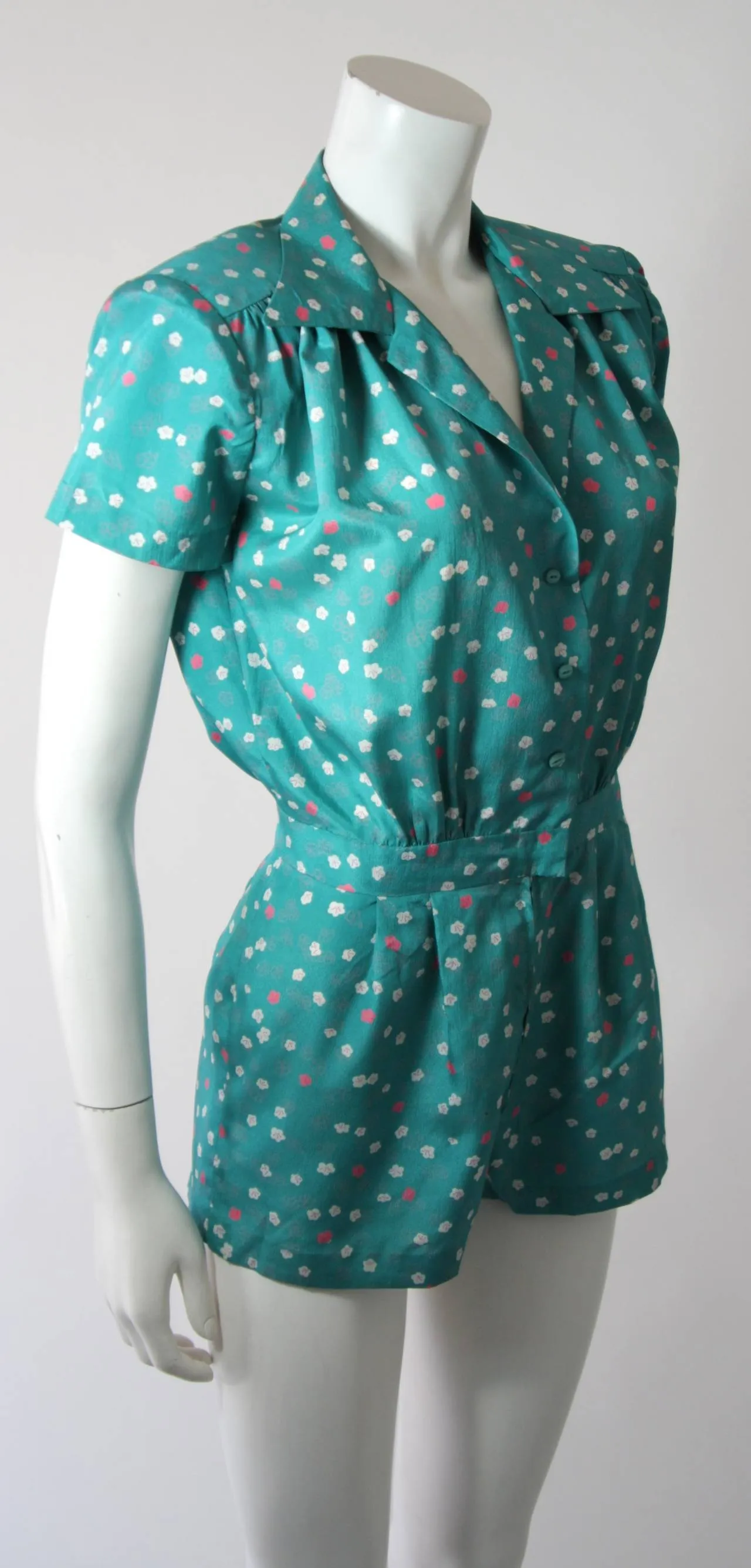 NOLAN MILLER Silk Blue Floral Jumper Size Small