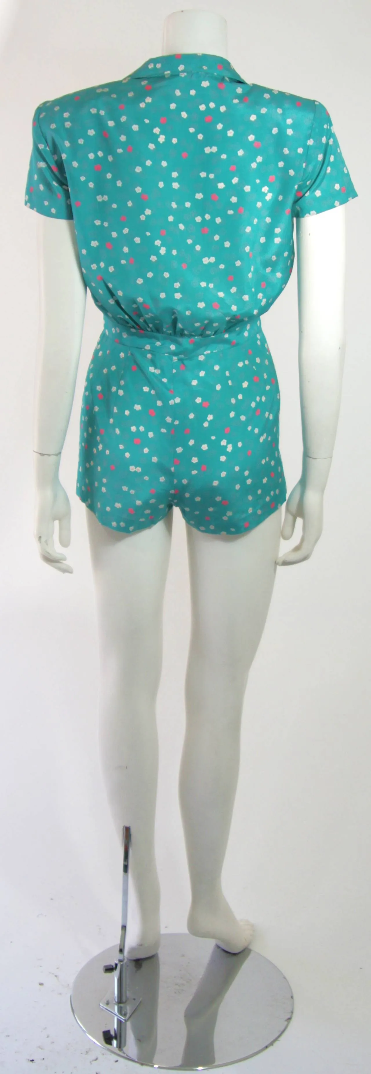 NOLAN MILLER Silk Blue Floral Jumper Size Small