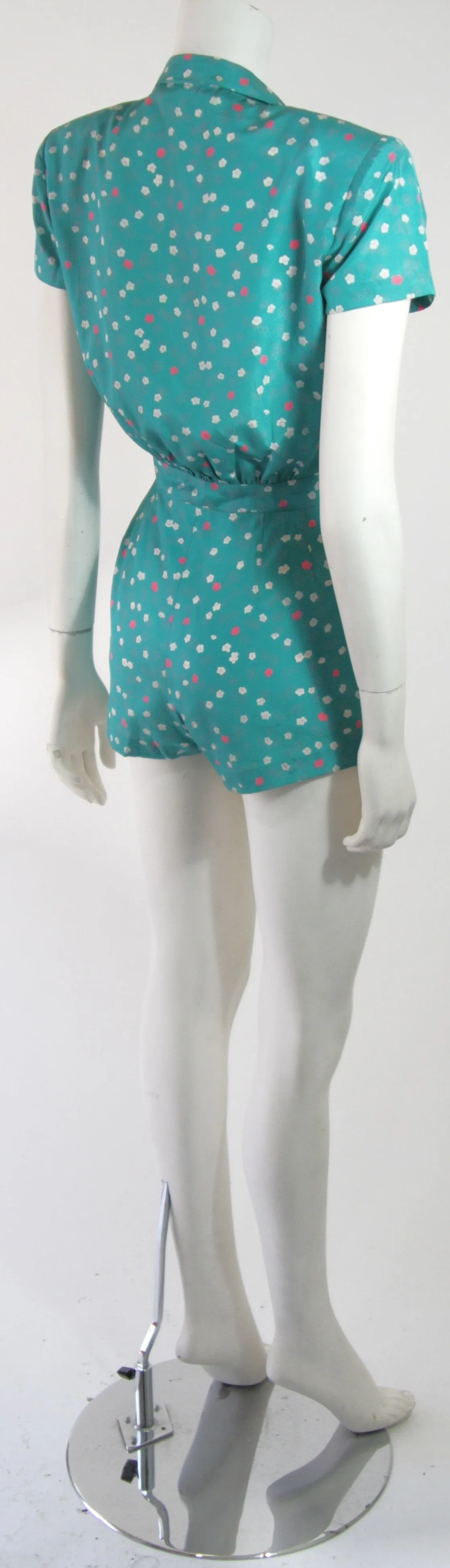 NOLAN MILLER Silk Blue Floral Jumper Size Small