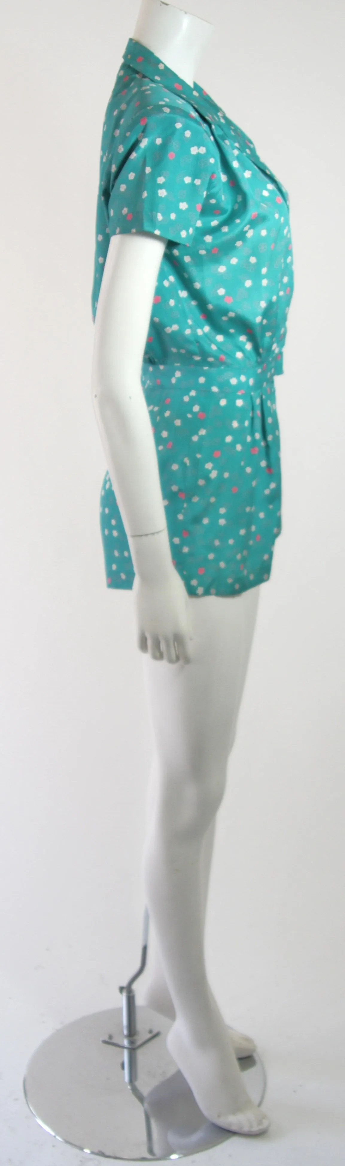 NOLAN MILLER Silk Blue Floral Jumper Size Small