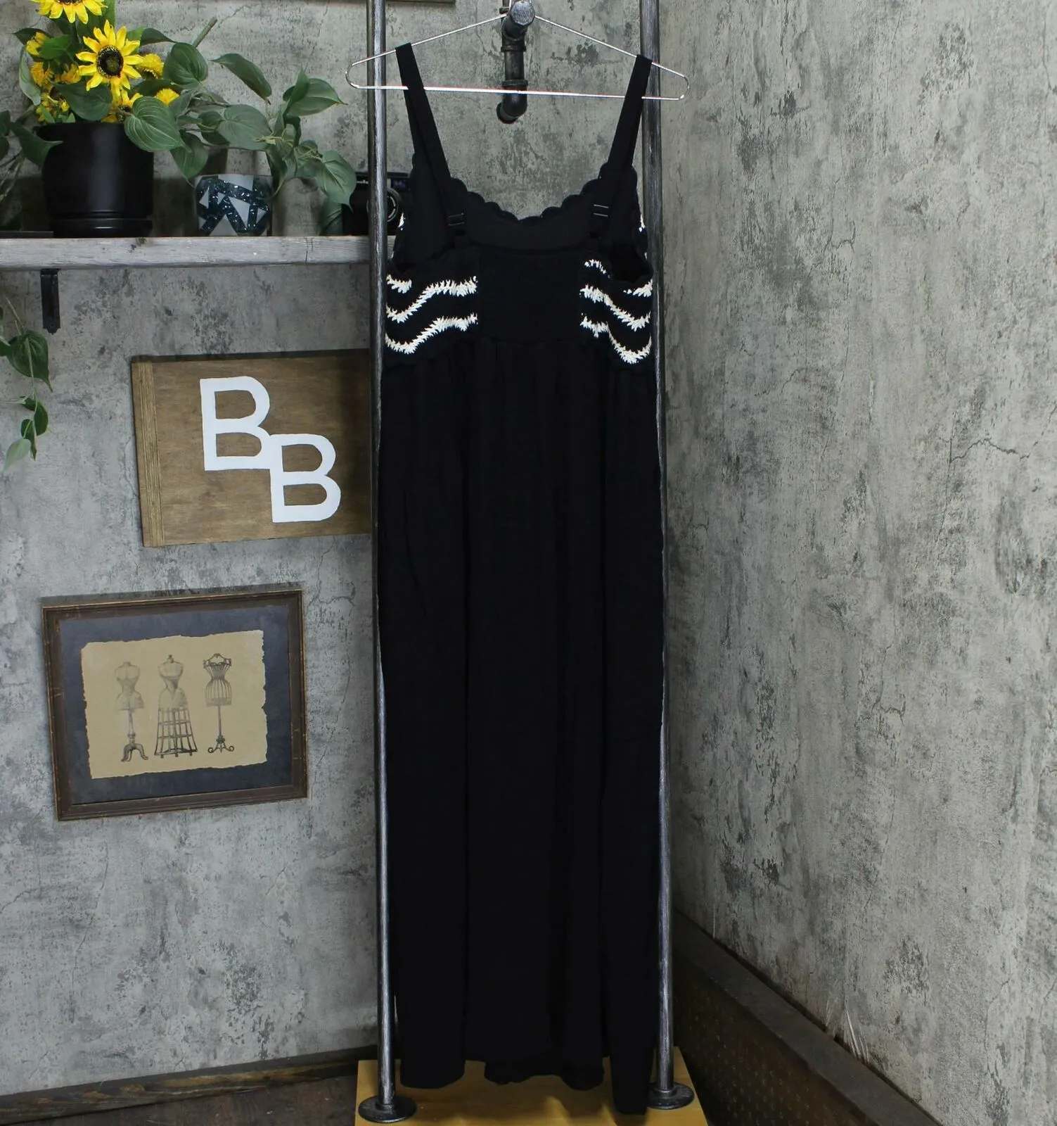 NWT Du Jour Women's Petite Sleeveless Crochet Bodice Maxi Dress Petite Large