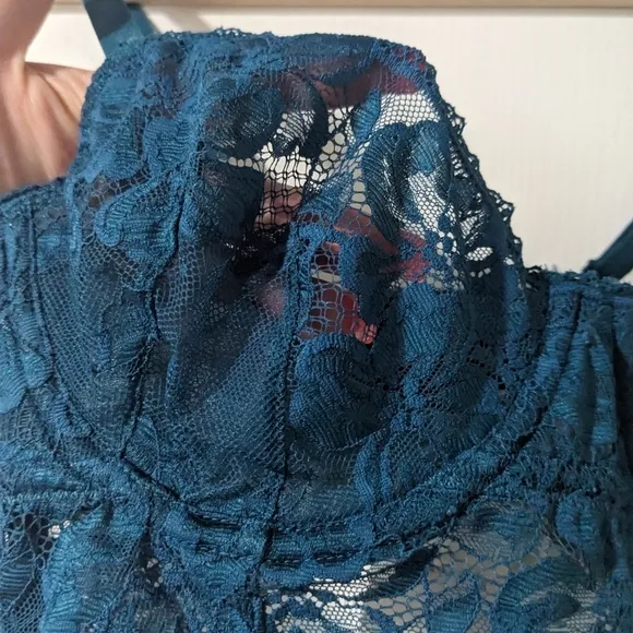 NWT Free People Intimately | Sorento Demi Longline Bra in Night Swim blue