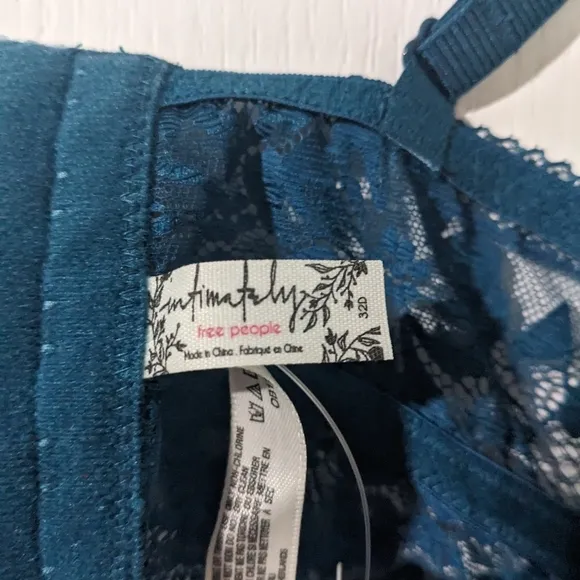NWT Free People Intimately | Sorento Demi Longline Bra in Night Swim blue
