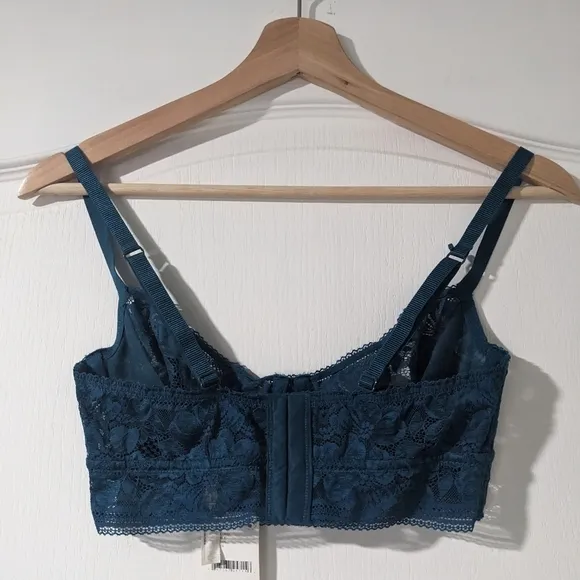 NWT Free People Intimately | Sorento Demi Longline Bra in Night Swim blue