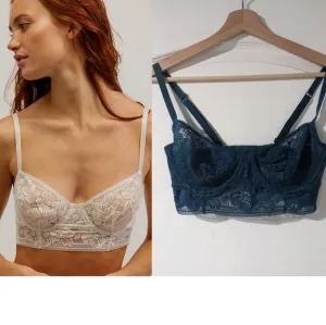 NWT Free People Intimately | Sorento Demi Longline Bra in Night Swim blue