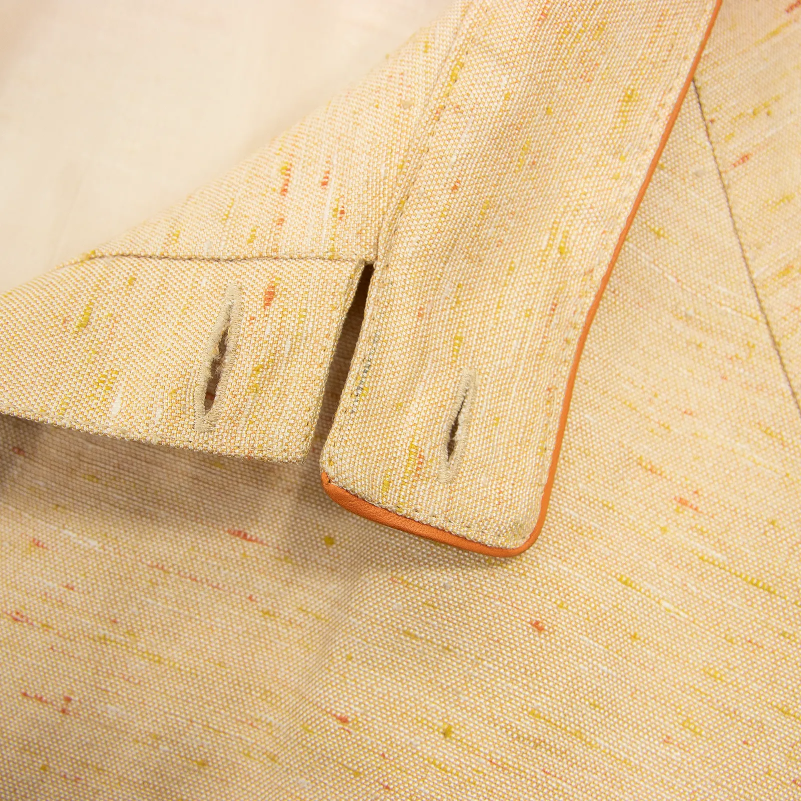 NWT Schiatti & Co. Peach Silk Linen Shantung Leather Trim Blouson Jacket