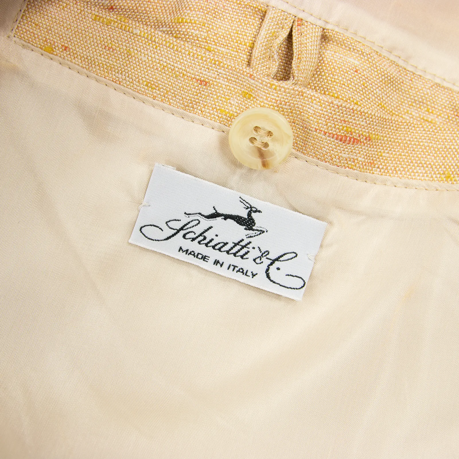 NWT Schiatti & Co. Peach Silk Linen Shantung Leather Trim Blouson Jacket