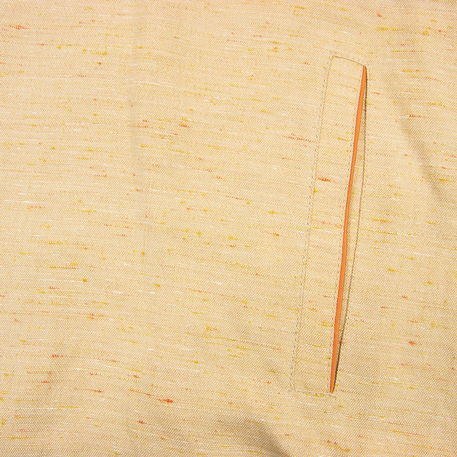 NWT Schiatti & Co. Peach Silk Linen Shantung Leather Trim Blouson Jacket