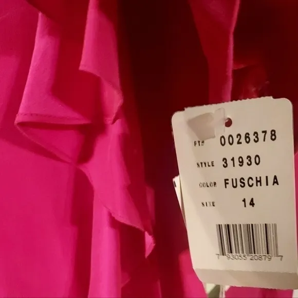NWT - Vintage 90's Maggie London 100% Silk Fuschia Dress Size 14 (Flaw )