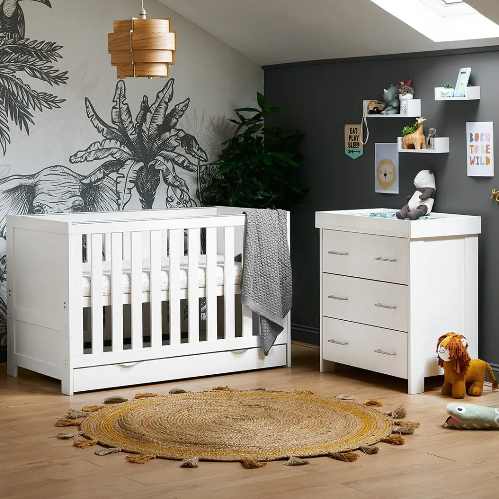 OBABY Nika 2 Piece Room Set & Underdrawer - White Wash