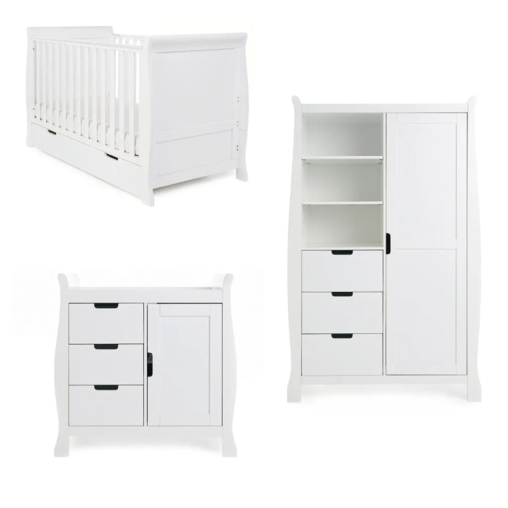 OBABY Stamford Classic 3 Piece Room Set - White