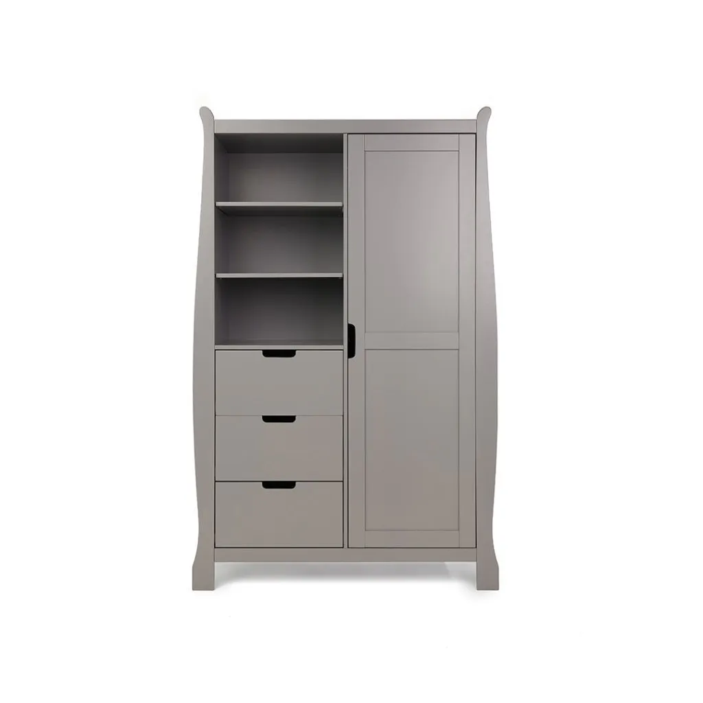 OBABY Stamford Sleigh Double Wardrobe - Taupe Grey