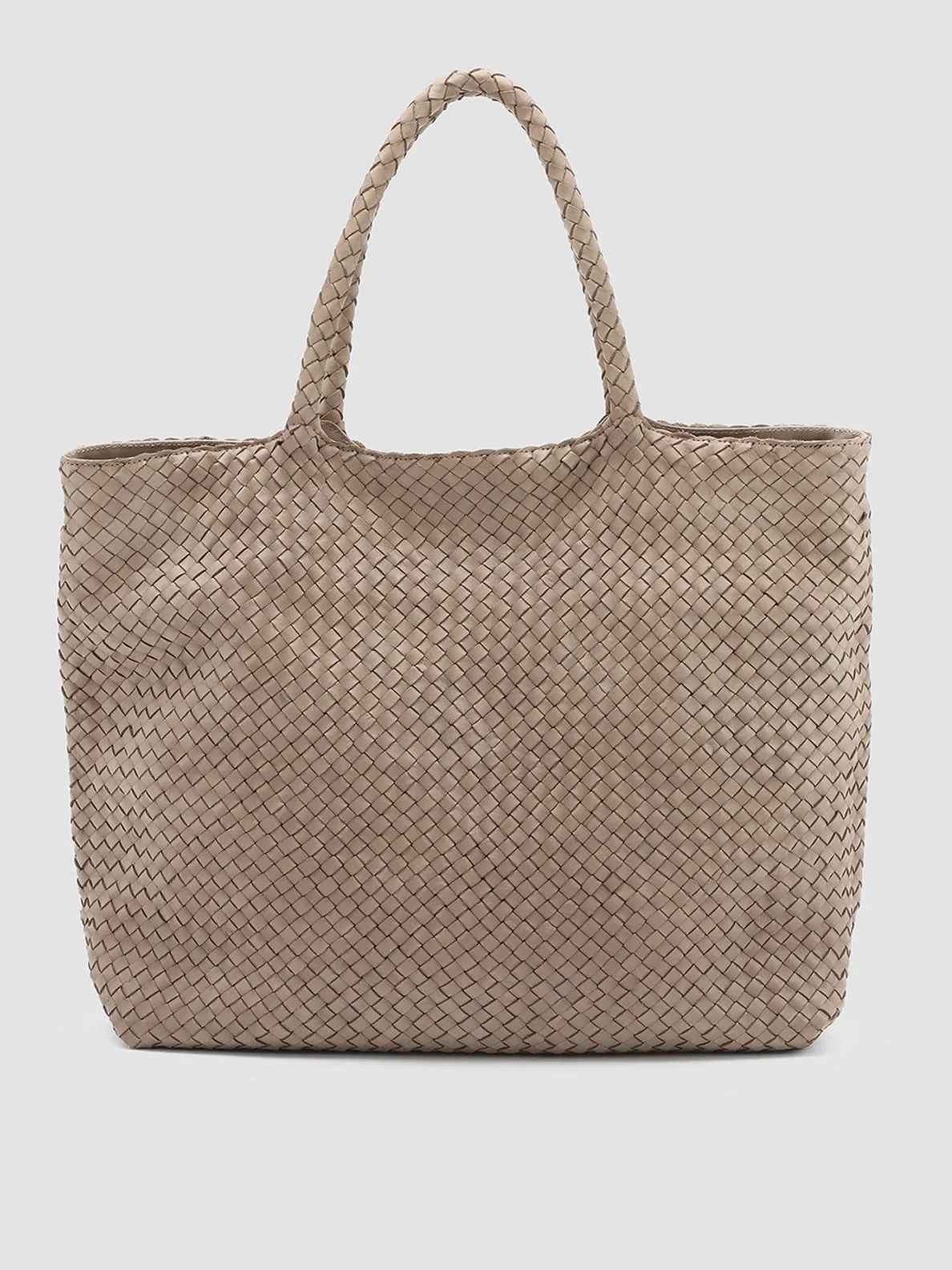 OC CLASS 35 Woven - Taupe Leather Tote Bag