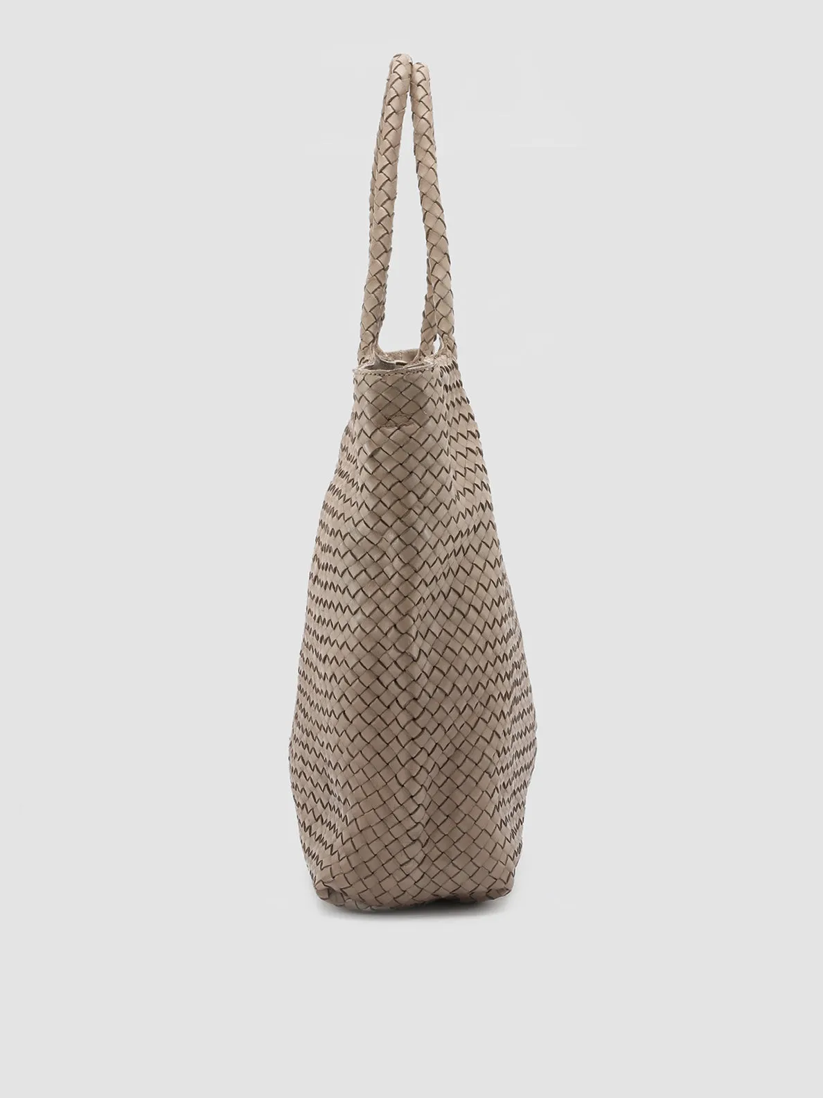 OC CLASS 35 Woven - Taupe Leather Tote Bag